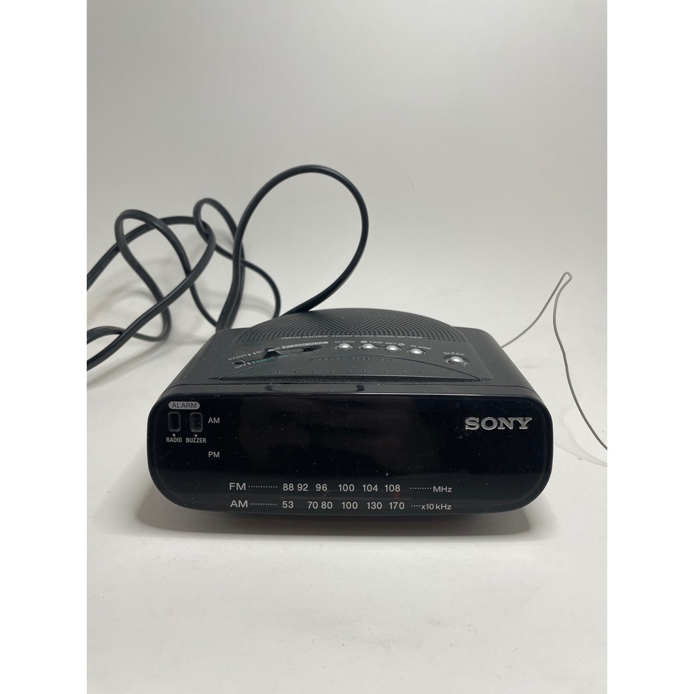 Sony Clock Radio Black Dream Machine ICF-C212 AM FM Alarm Tested Working